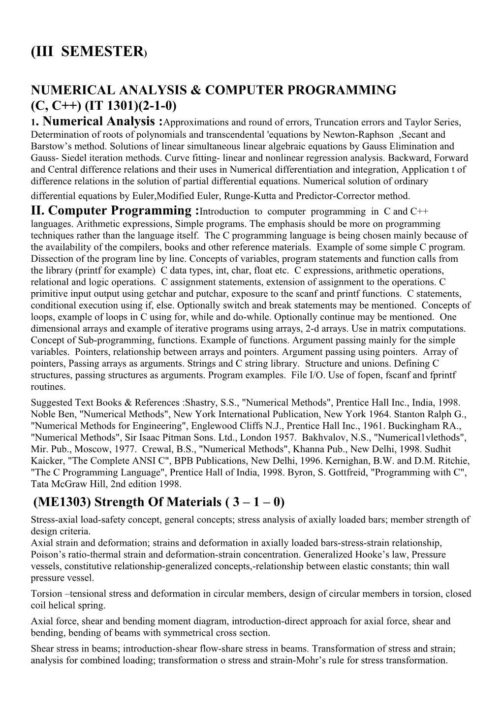 Numerical Analysis & Computer Programming