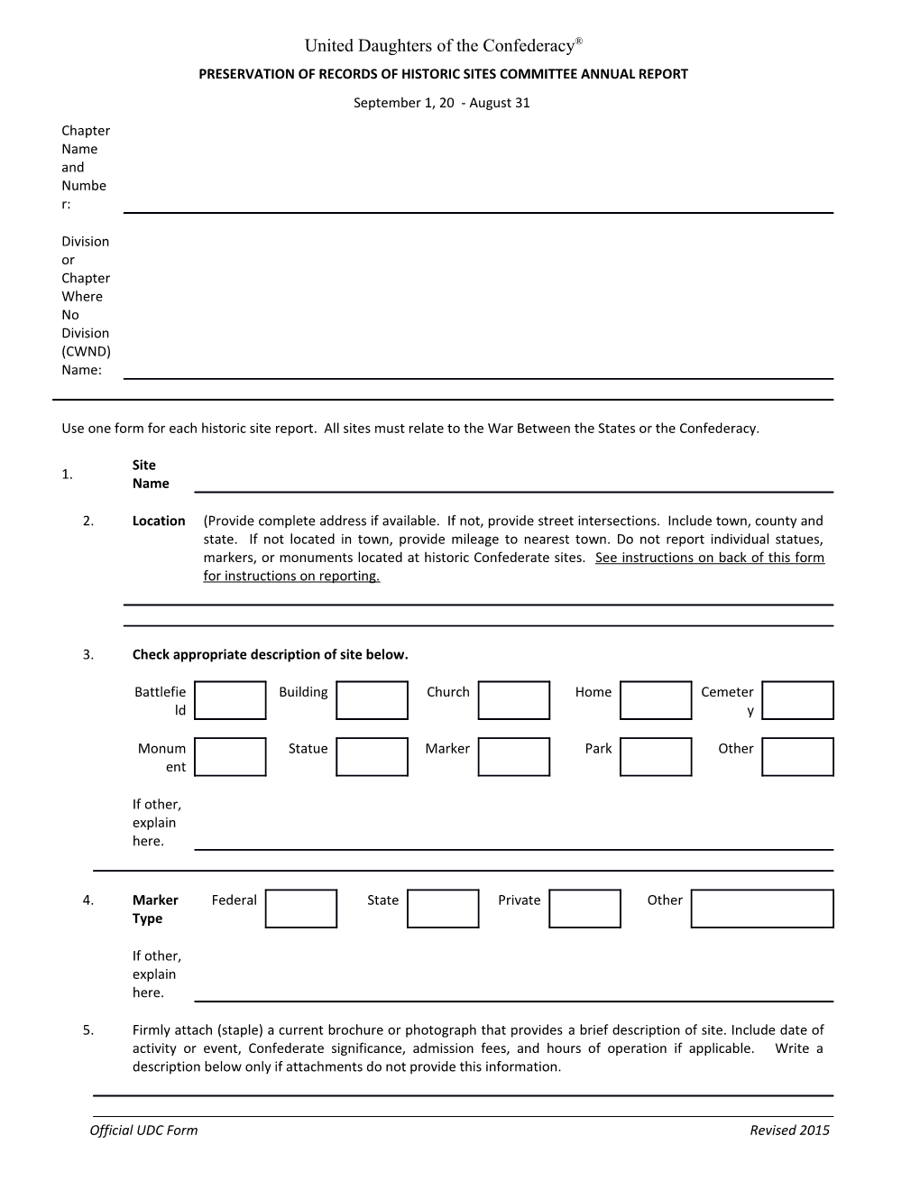 Preservation of Records of Historic Sites Committee Annual Report