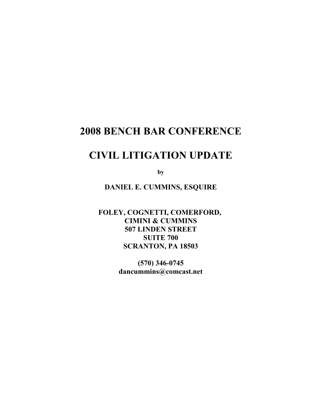 Civil Litigation Updates