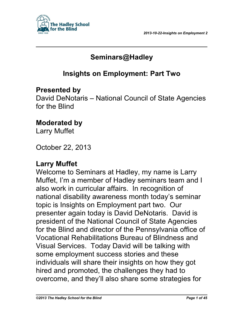 2013-10-22-Insights on Employment 2