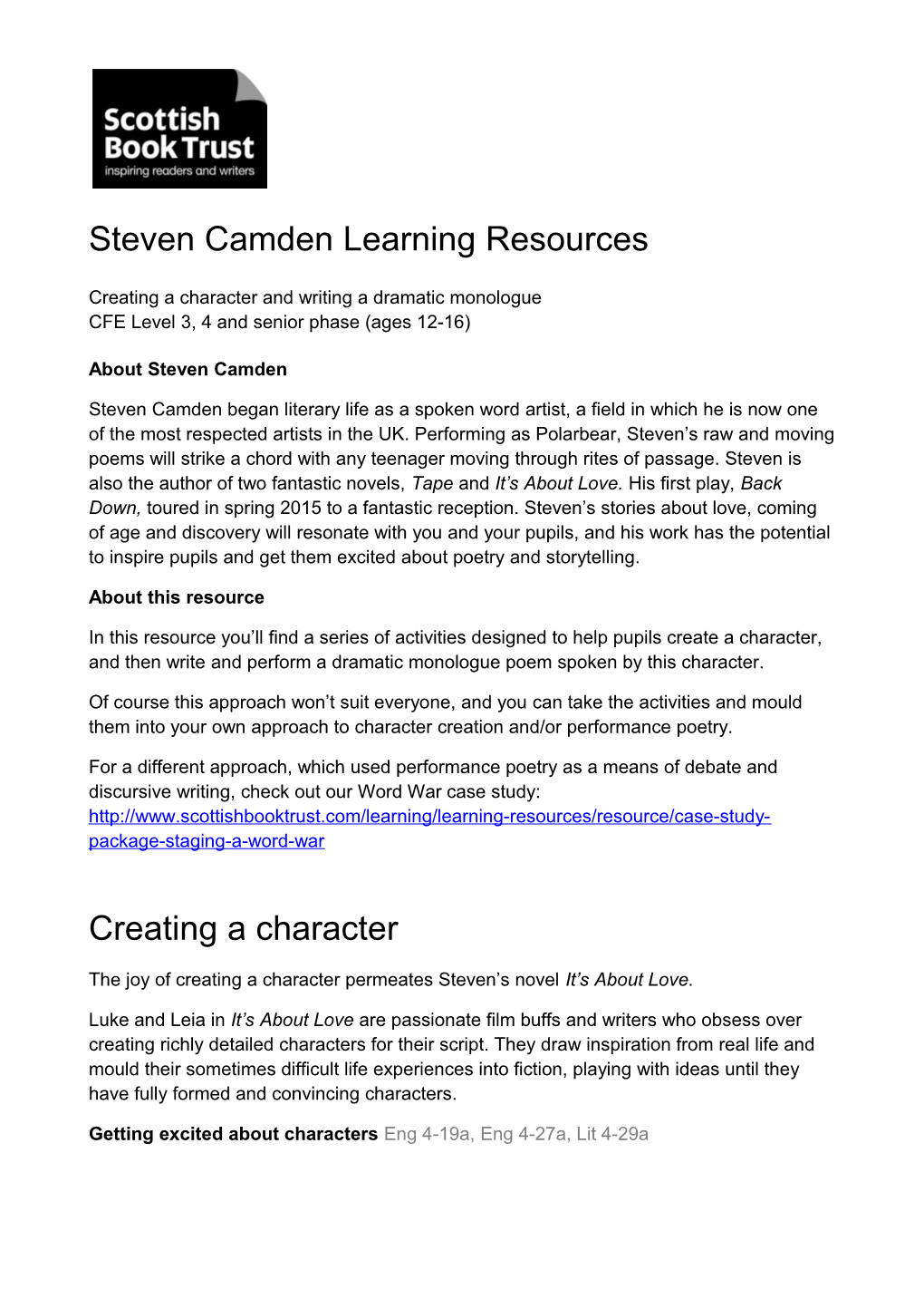 Steven Camden Learning Resources