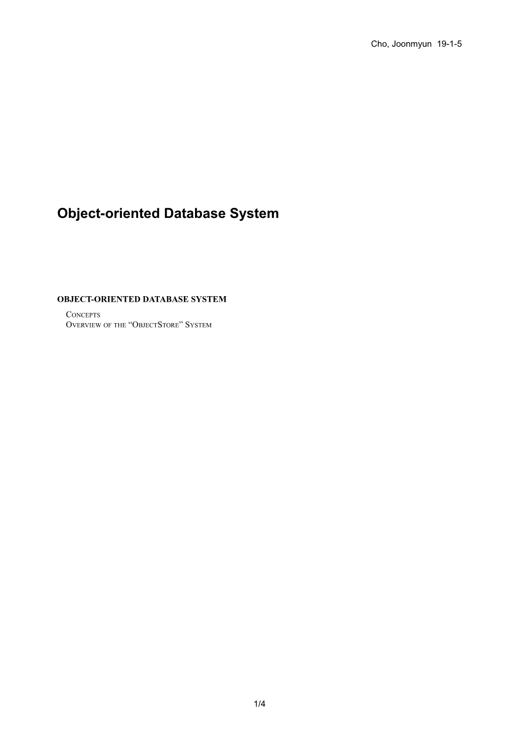 Object-Oriented Database System