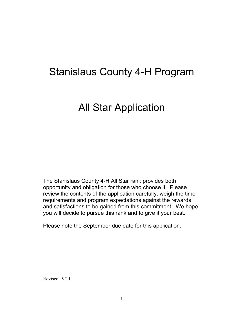 Stanislaus County 4-H Program