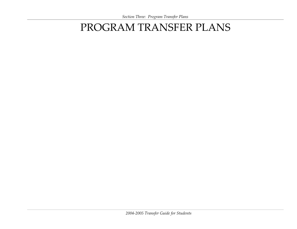 Academic Program Transfer