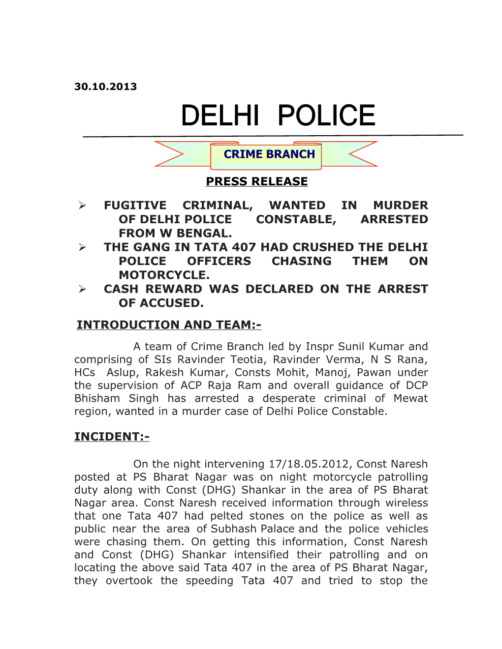 Fugitivecriminal, Wanted in Murder Ofdelhipolice Constable, Arrested from W Bengal
