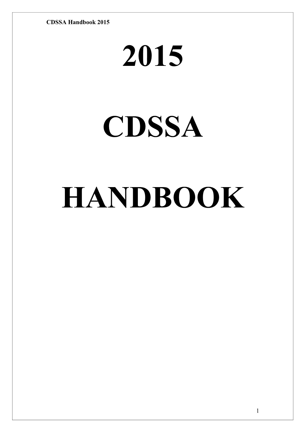 CDSSA Handbook 2015