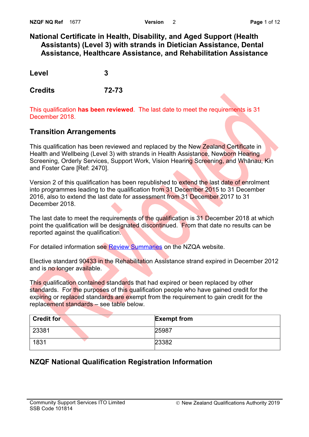 1677 National Certificate in Health, Disability, and Aged Support (Health Assistants) (Level
