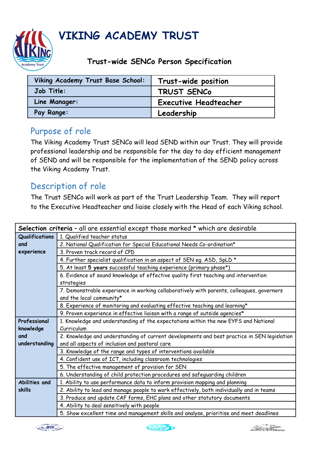 Trust-Wide Senco Person Specification