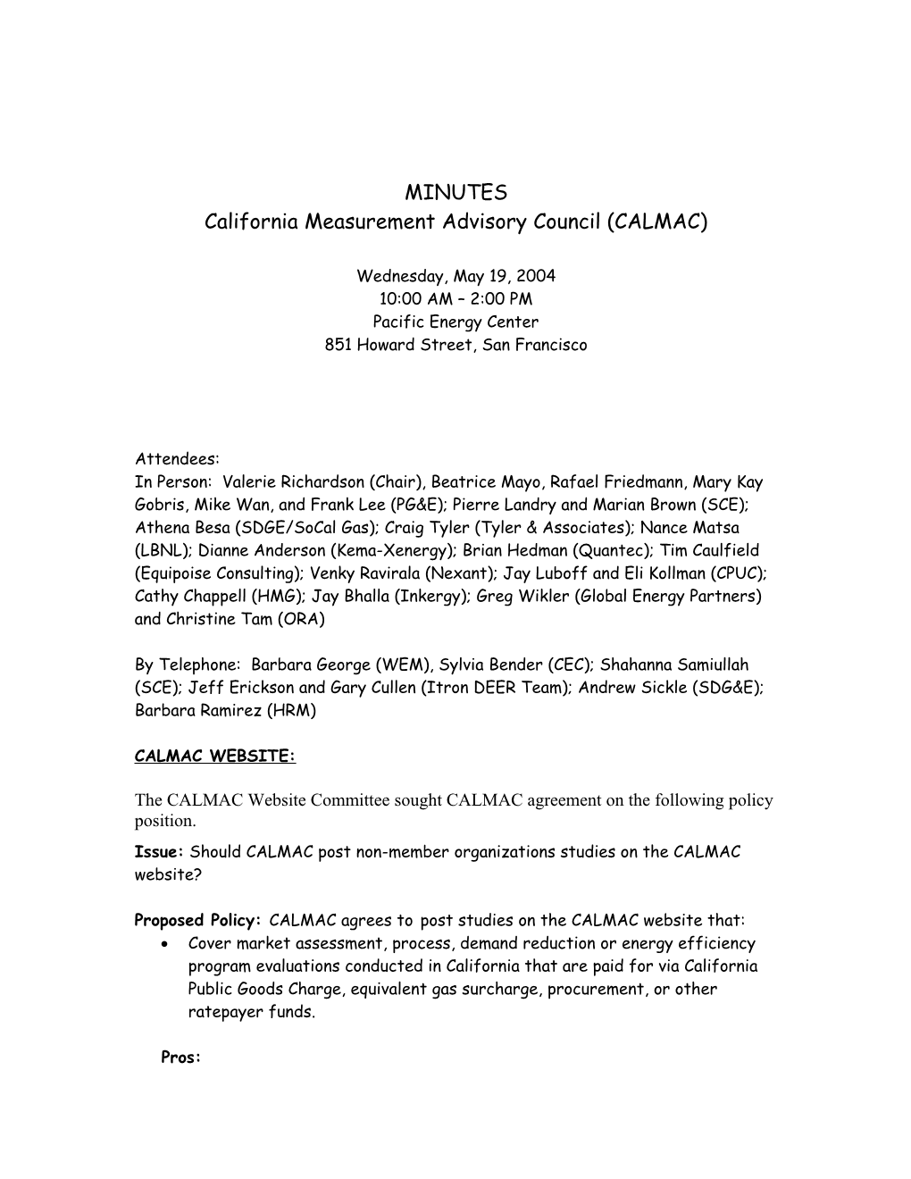 California Measurement Advisory Council (CALMAC)