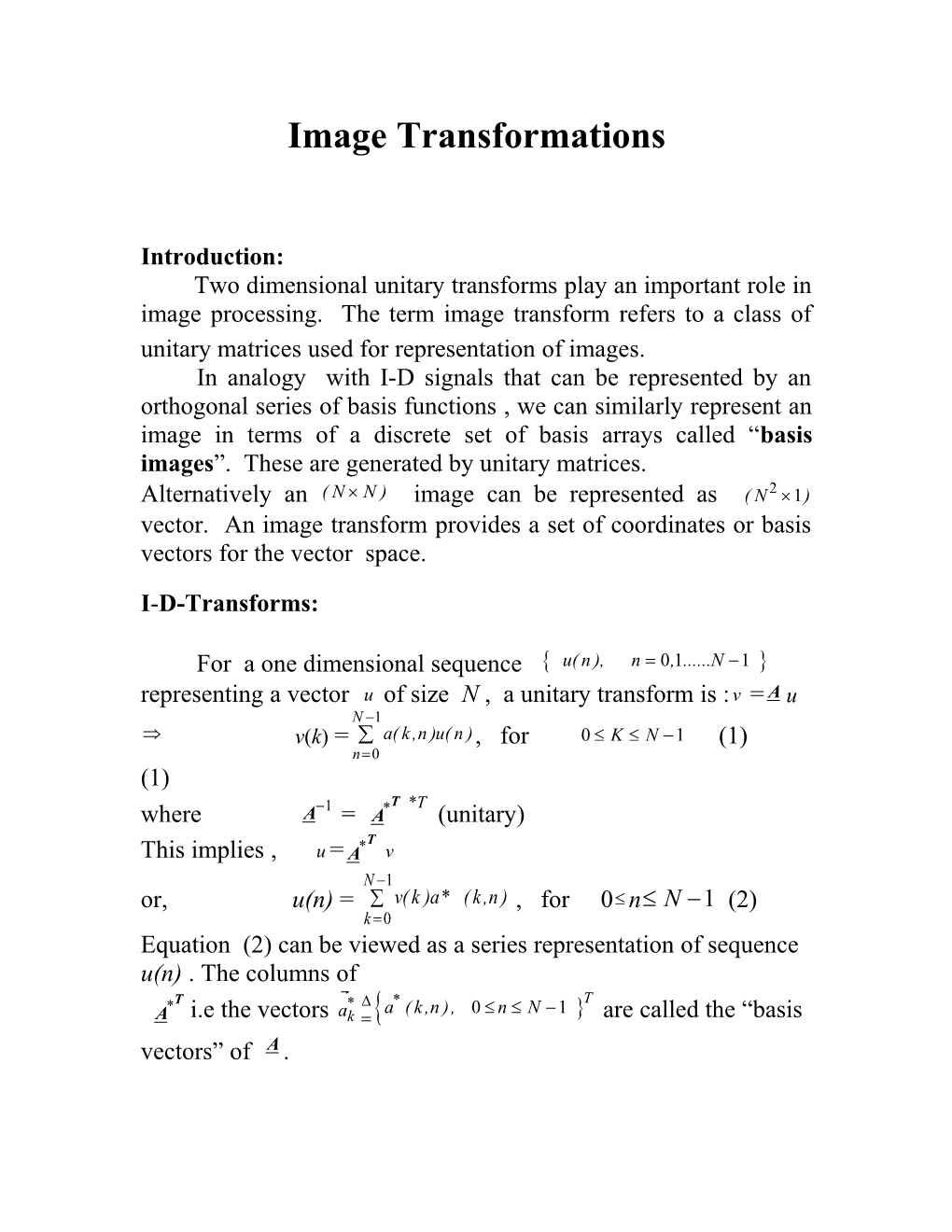 Image Transformations