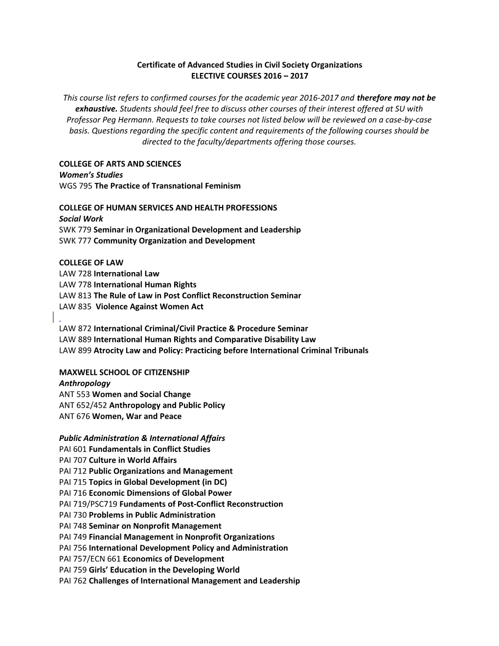 Certificate of Advanced Studies in Civil Society Organizations