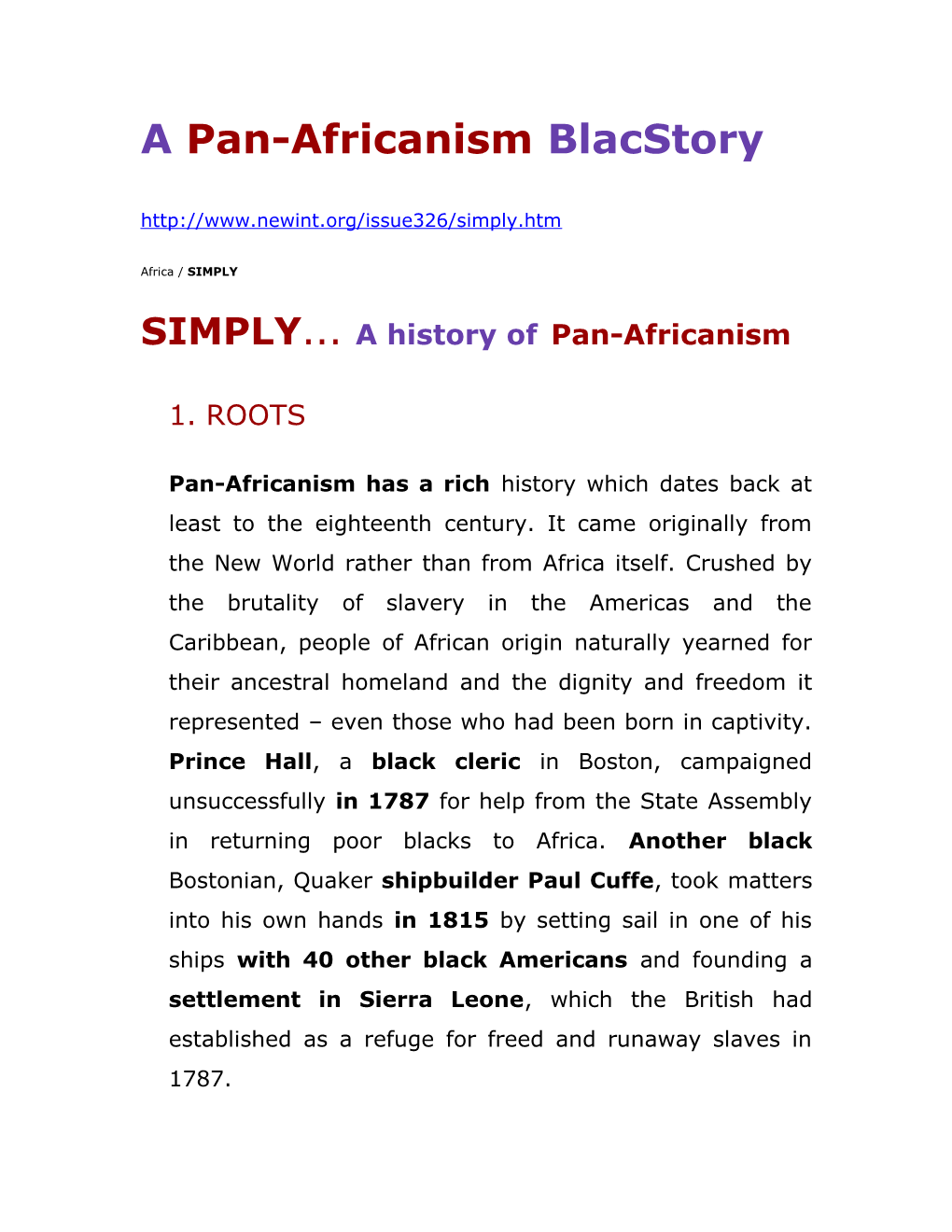 A Pan-Africanism History