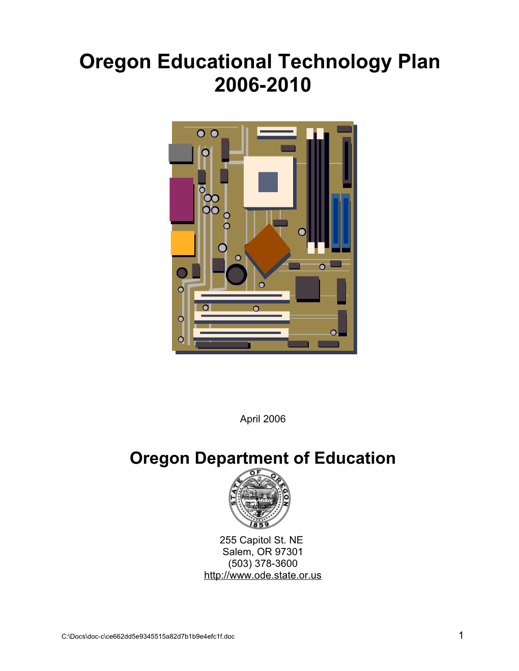 Oregon Educational Technology Plan (OETP)