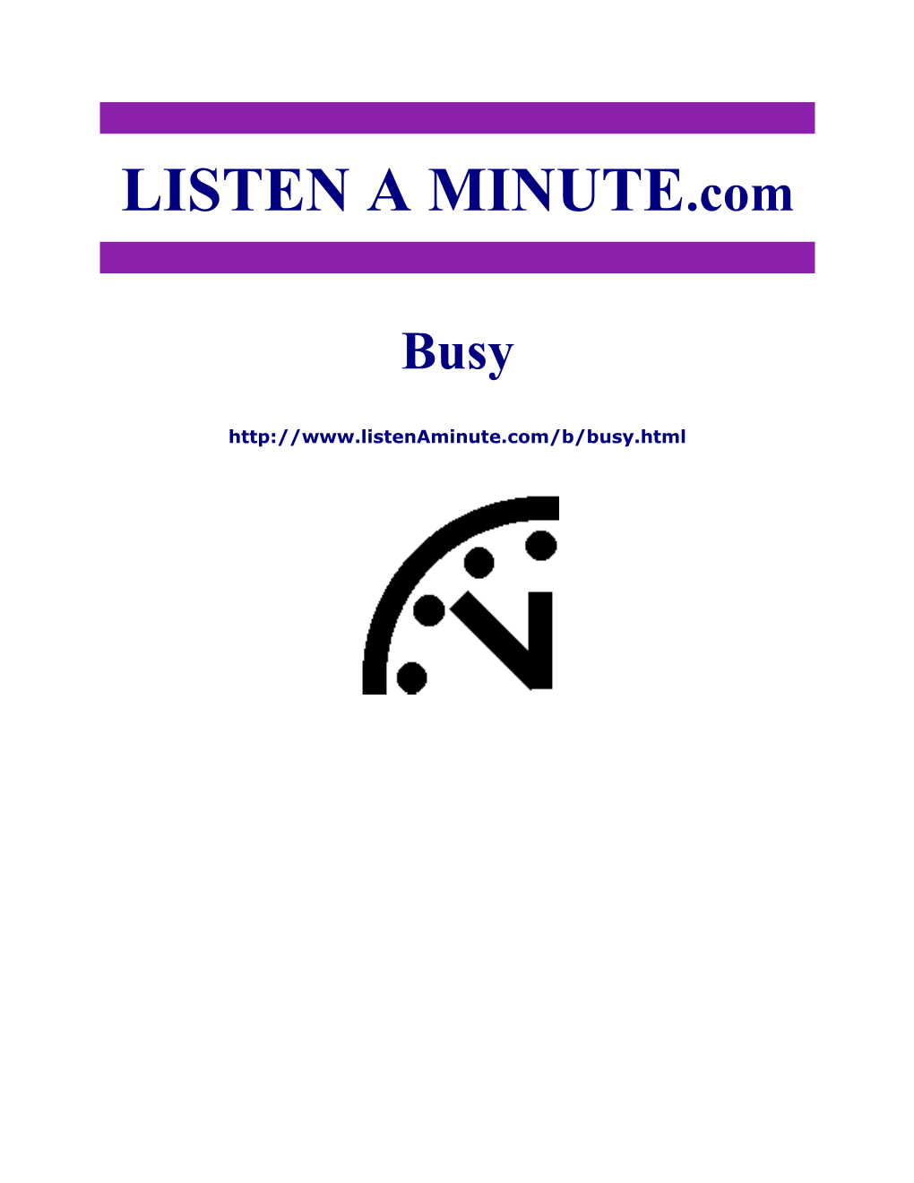 Listen a Minute.Com - ESL Listening - Busy