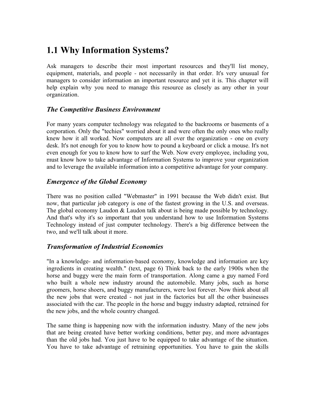 1.1 Why Information Systems?