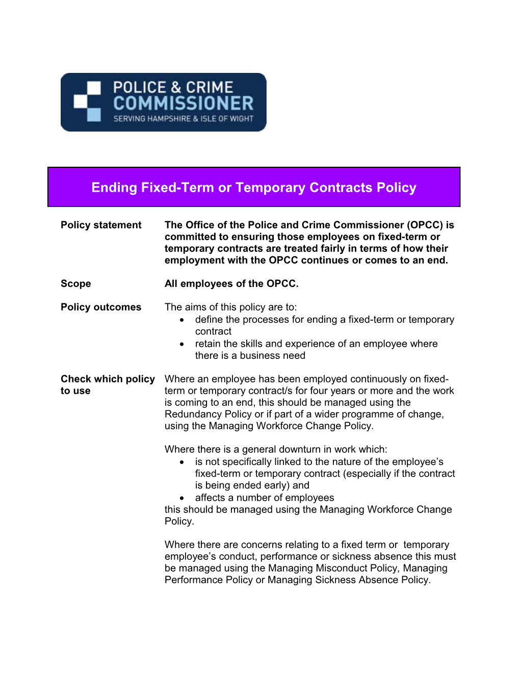 Define the Processes for Ending a Fixed-Term Or Temporary Contract