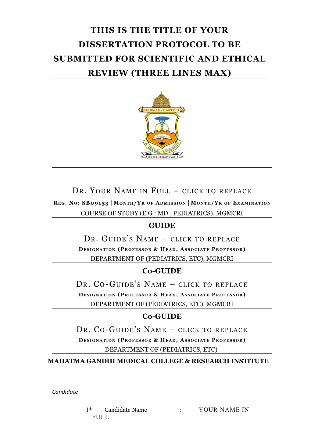 Course of Study (E.G.: Md., Pediatrics), Mgmcri