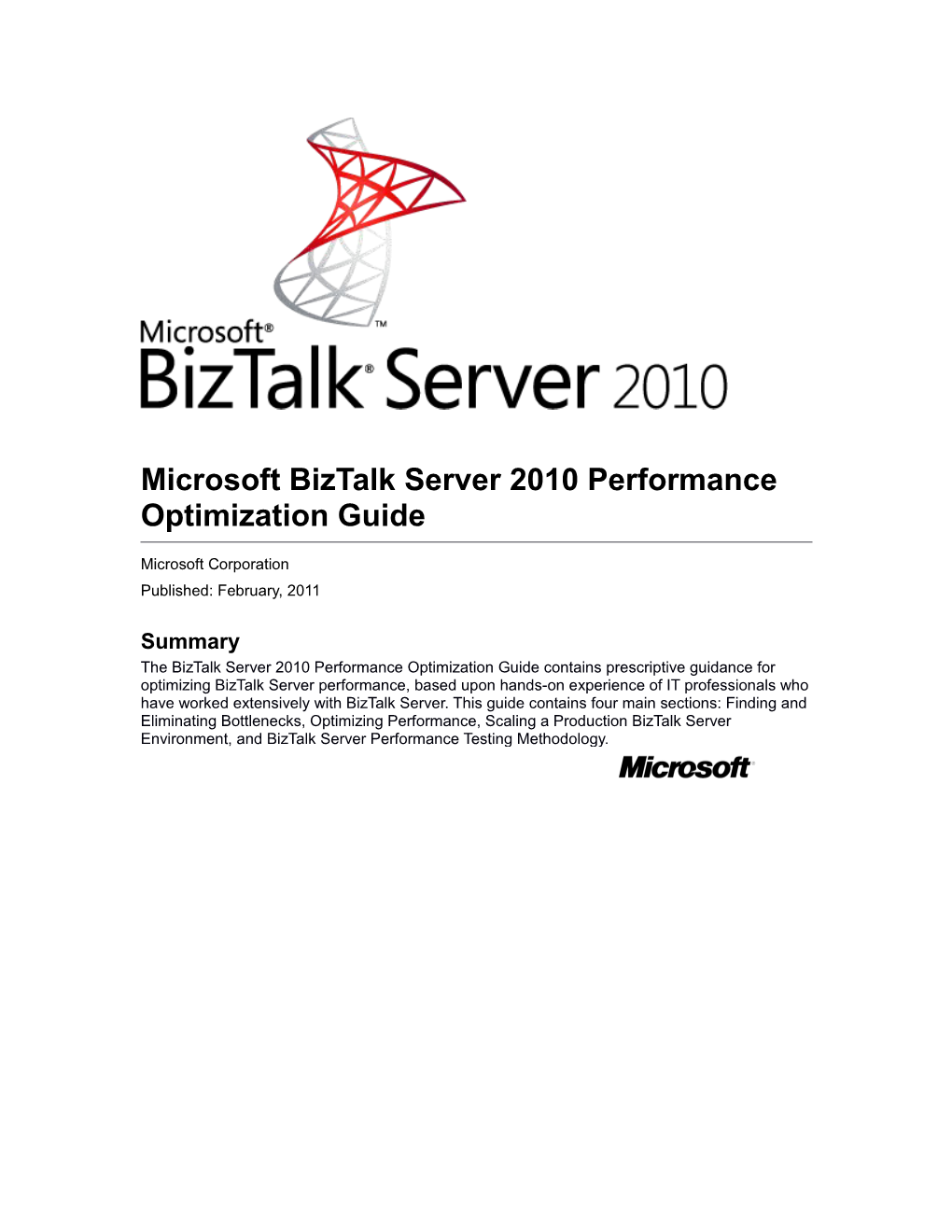 Microsoft Biztalk Server 2010 Performance Optimization Guide