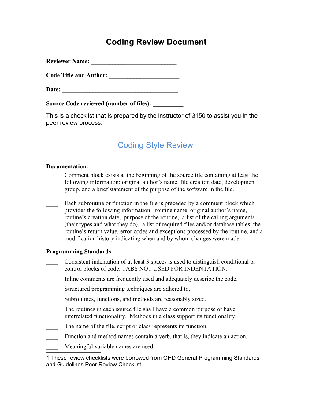 Coding Review Document