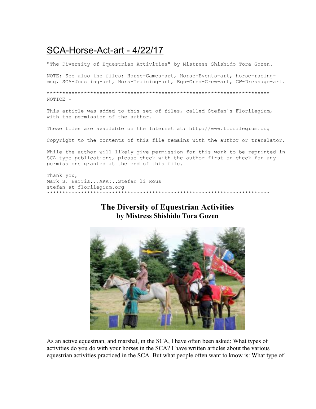 SCA-Horse-Act-Art