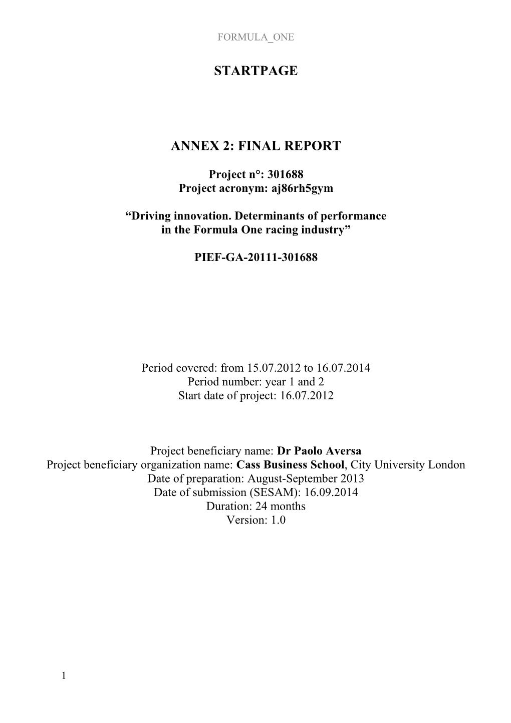 Annex 2: Final Report