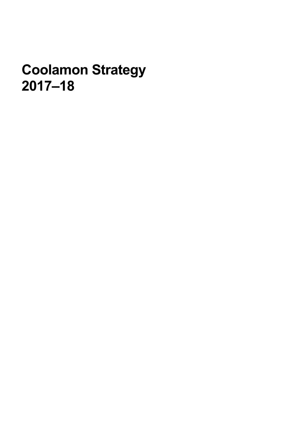 Coolamon Strategy 2017 18