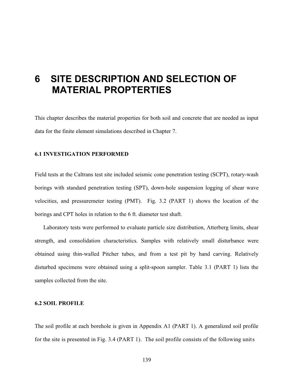 6 Site Description and Selection of Material Propterties