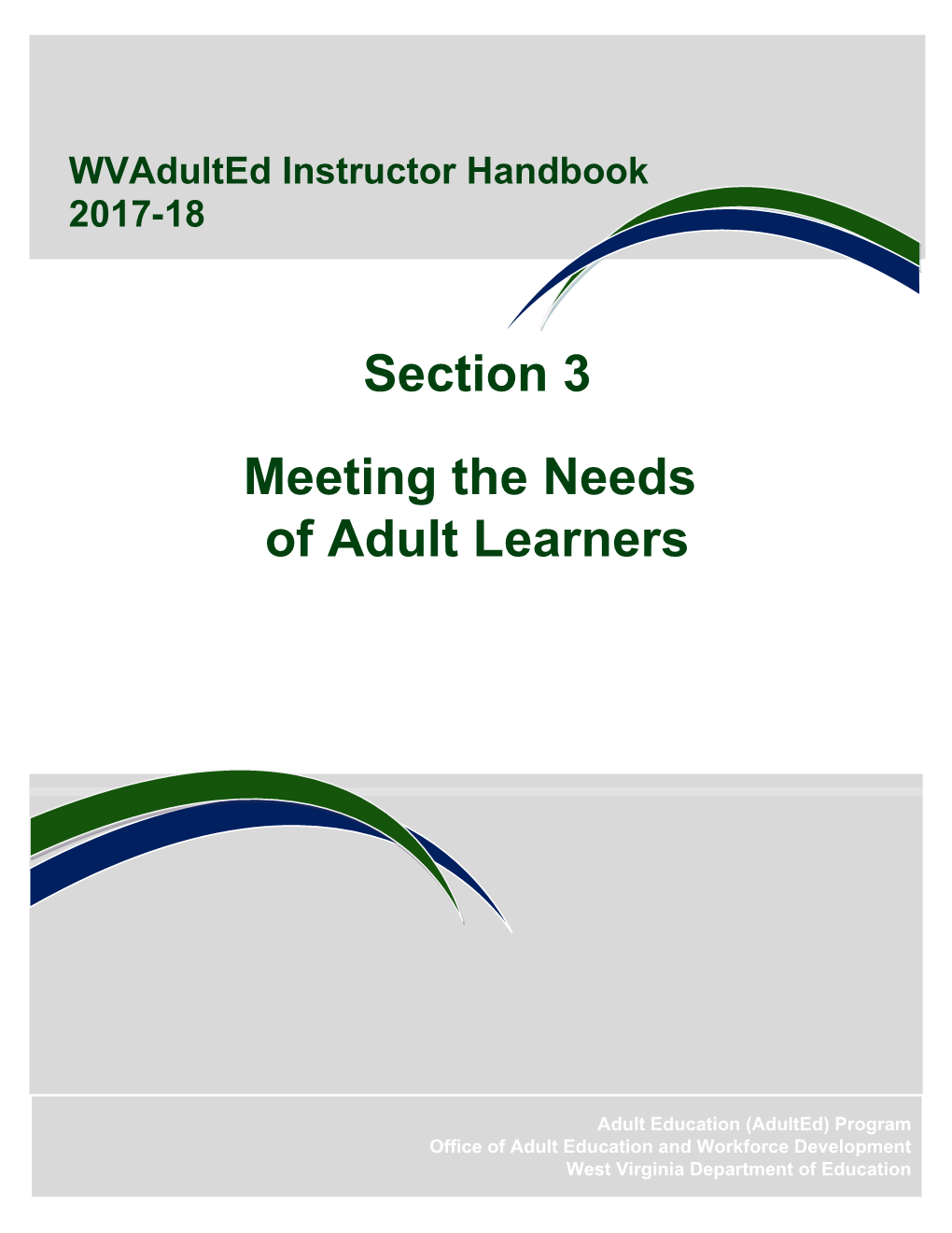 Meeting the Needs of Adult Learners