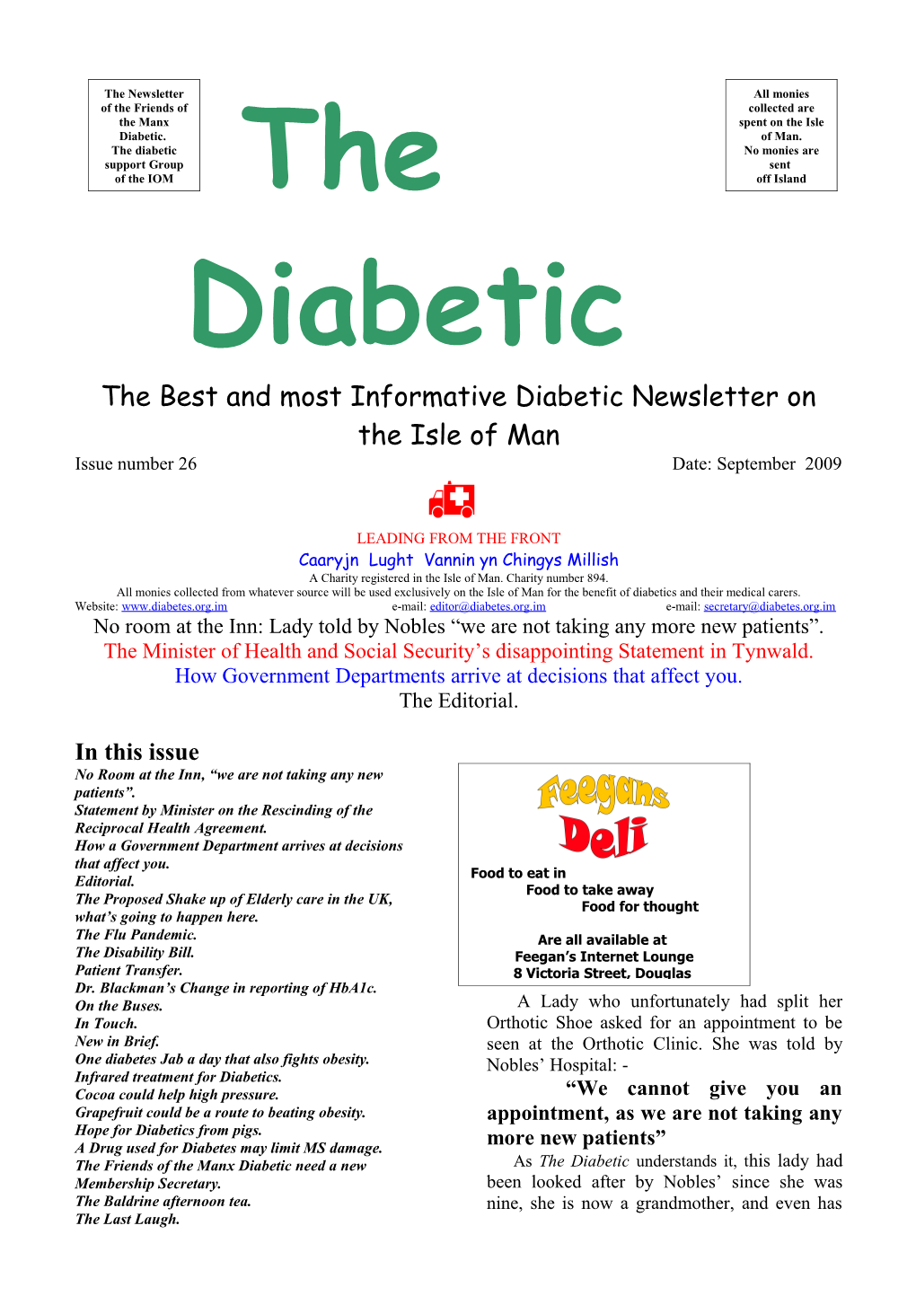 The Best and Most Informative Diabetic Newsletter on the Isle of Man