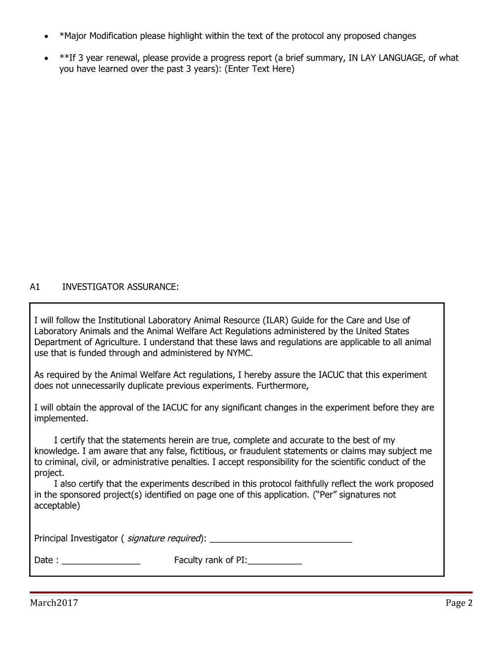 This Form Must Be Typed, Filled in Completely and Signed by Investigator Prior to Review