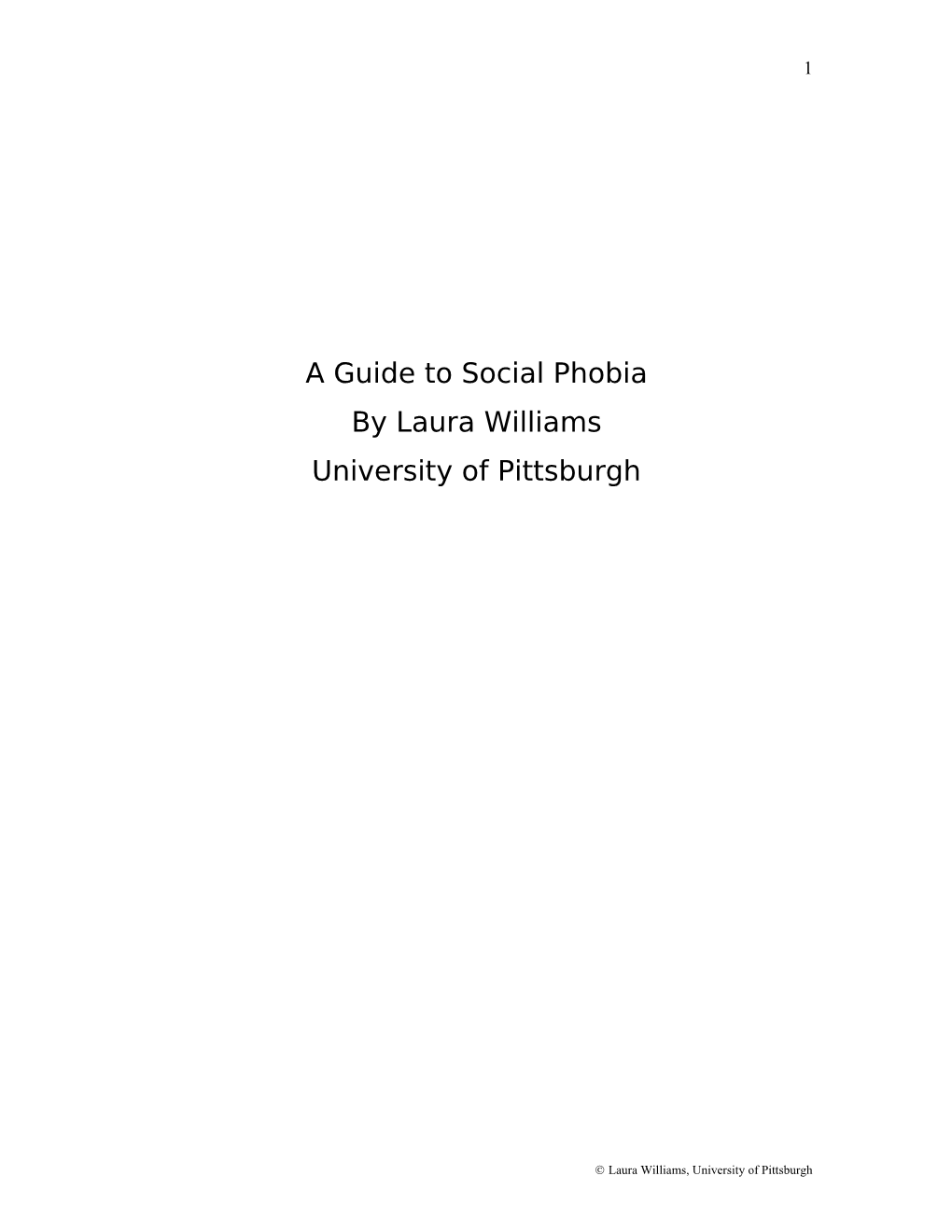 A Guide to Social Phobia