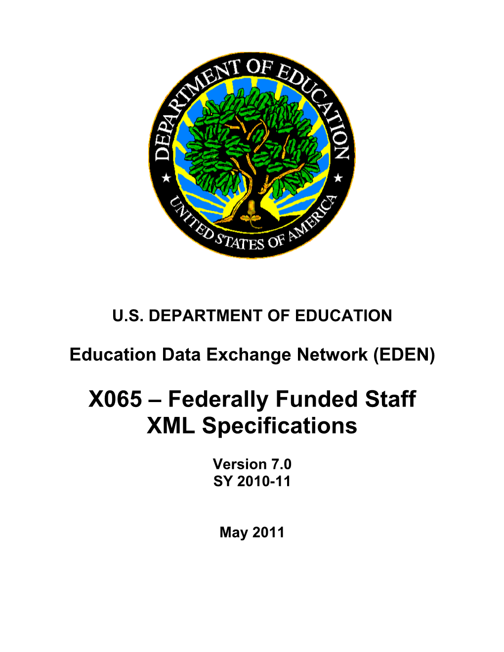 Federally Funded Staff XML Specifications