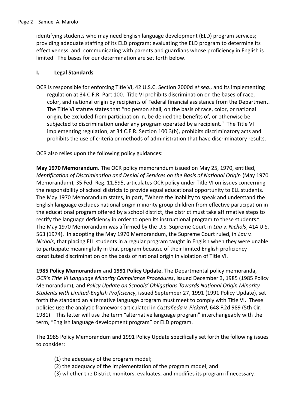 Resolution Letter: Hazleton Area School District, Pennsylvania: Compliance Review #03-10-5002
