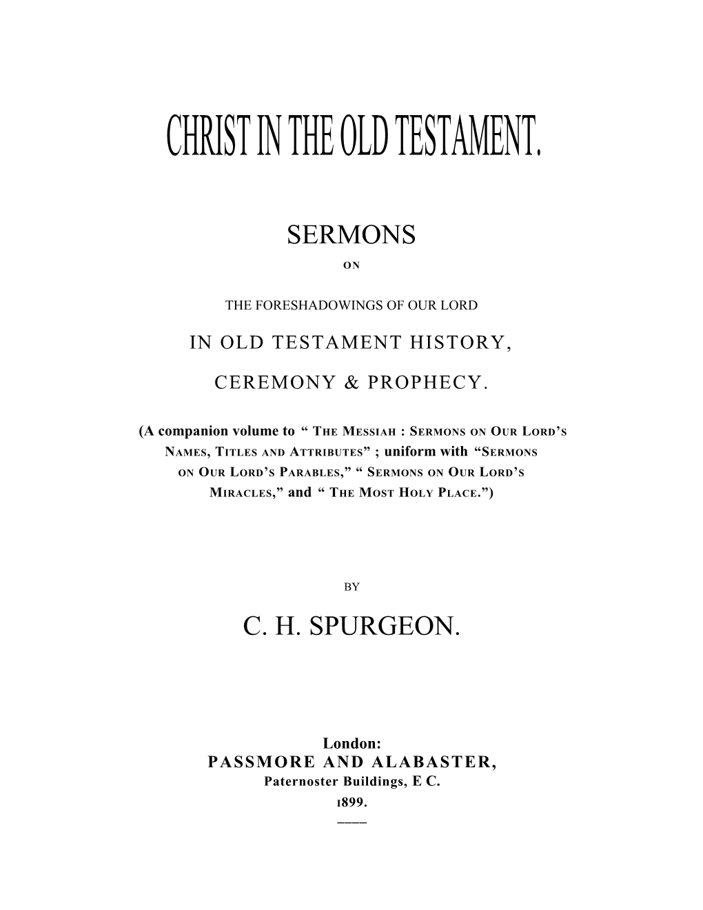 Christ in the Old Testament