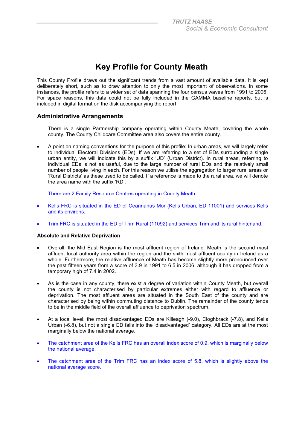 Key Profile for County Meath