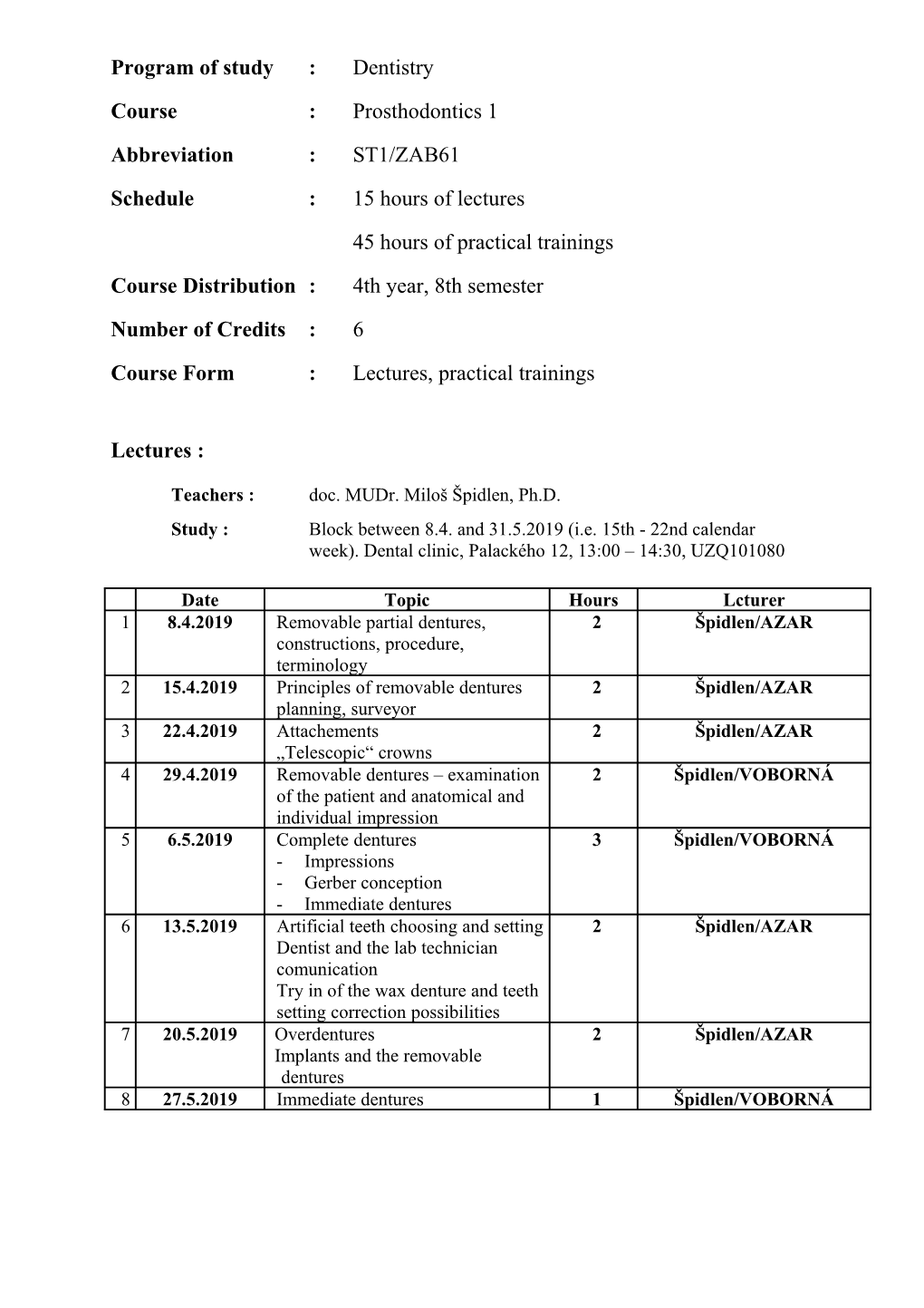 Practical Trainings