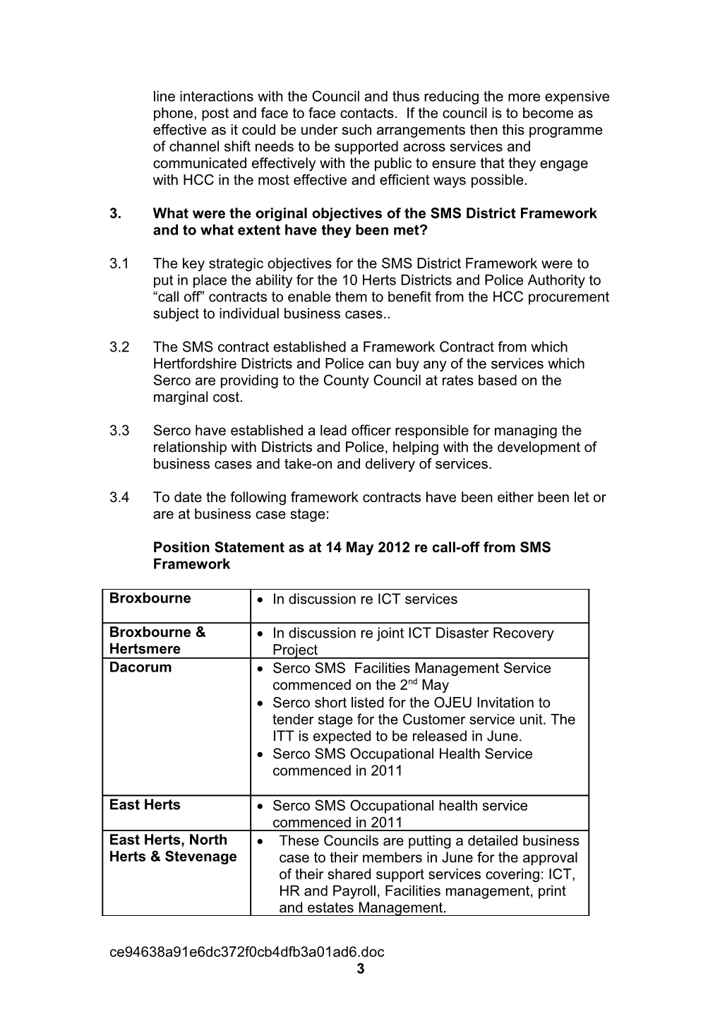 Draft Paper for Scrutiny Panel on SMS Contract 8Th June 2012