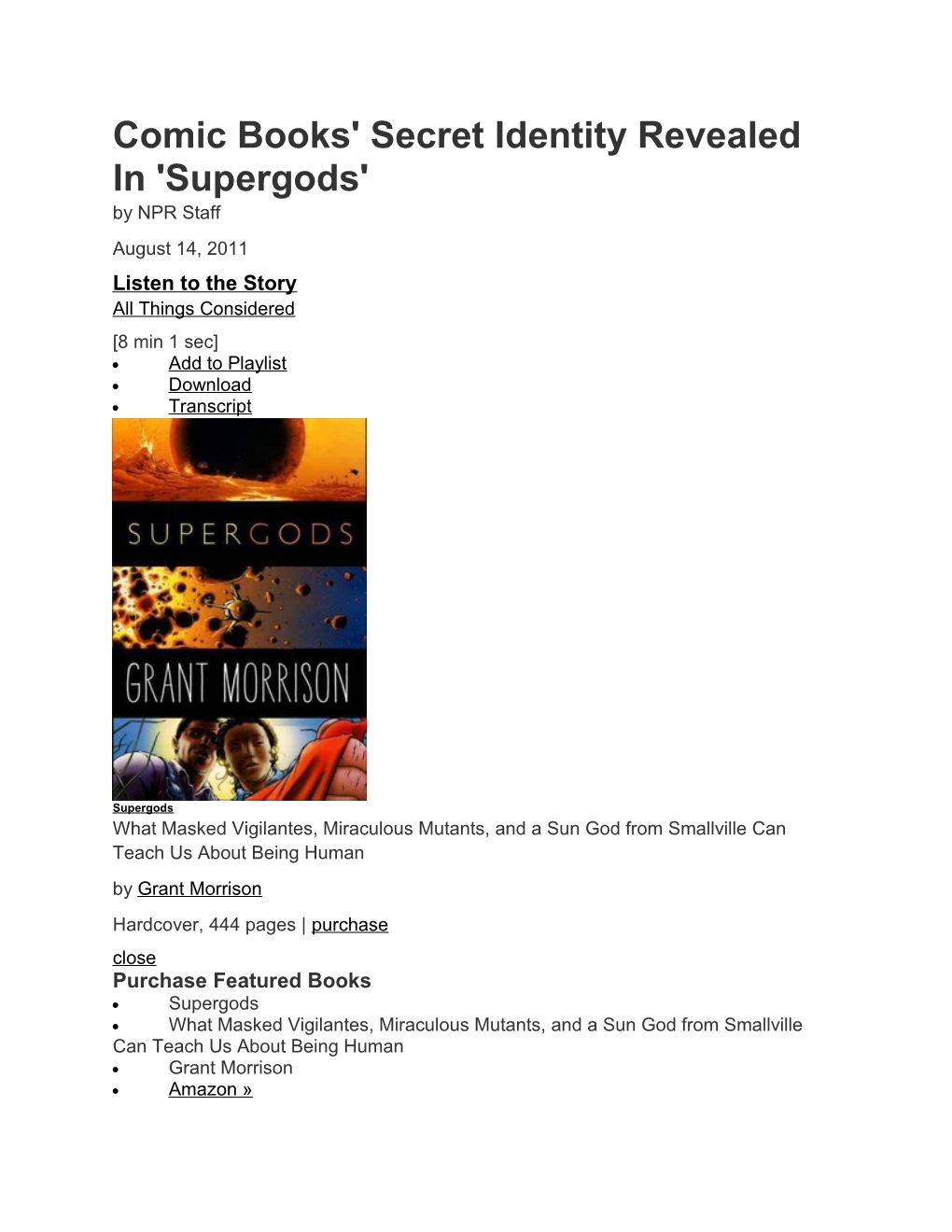 Comic Books' Secret Identity Revealed in 'Supergods'