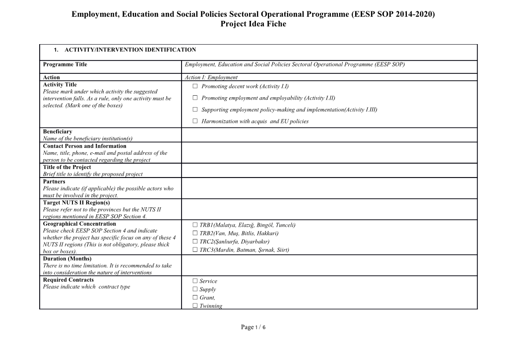 Employment, Education and Social Policies Sectoral Operational Programme (EESP SOP 2014-2020)