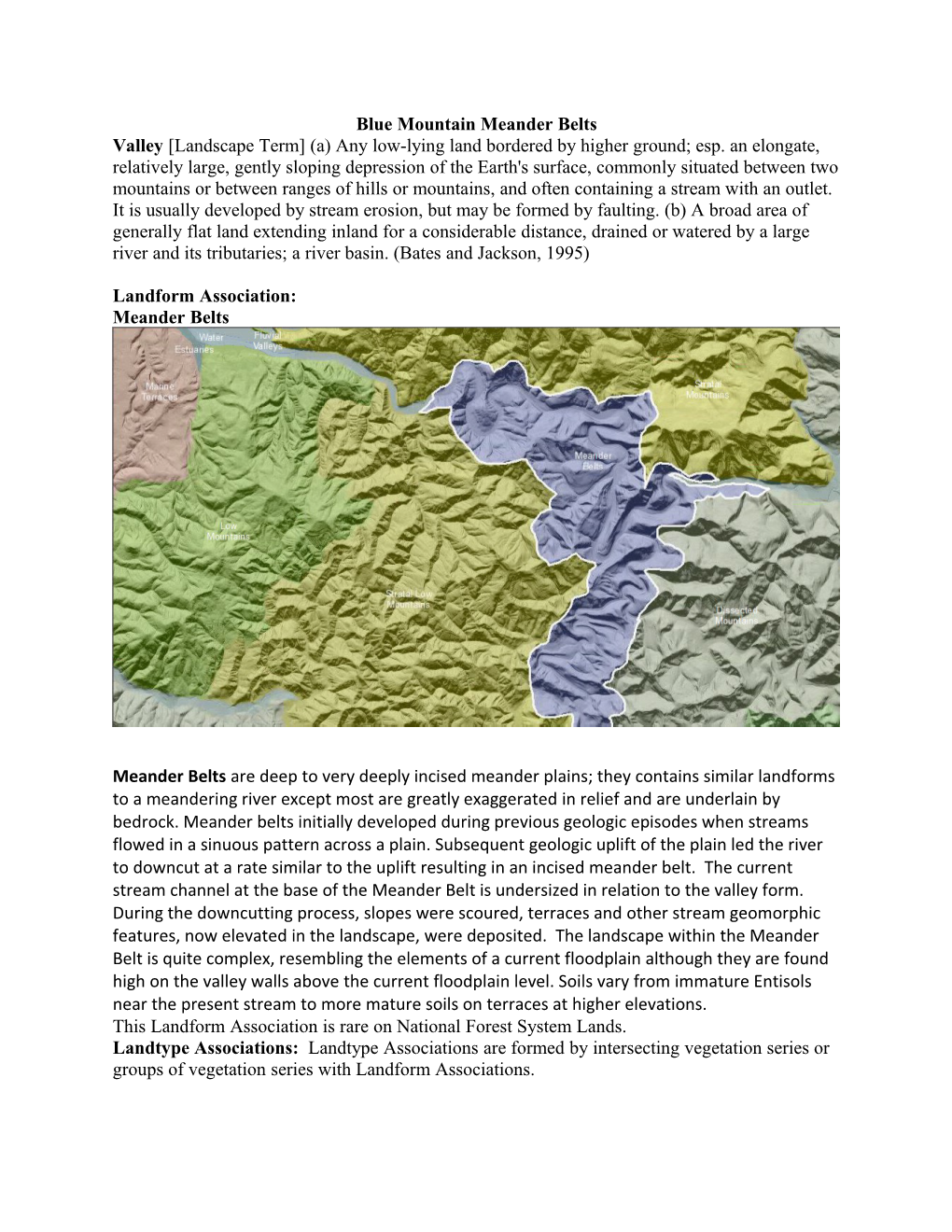 Blue Mountain Meander Belts