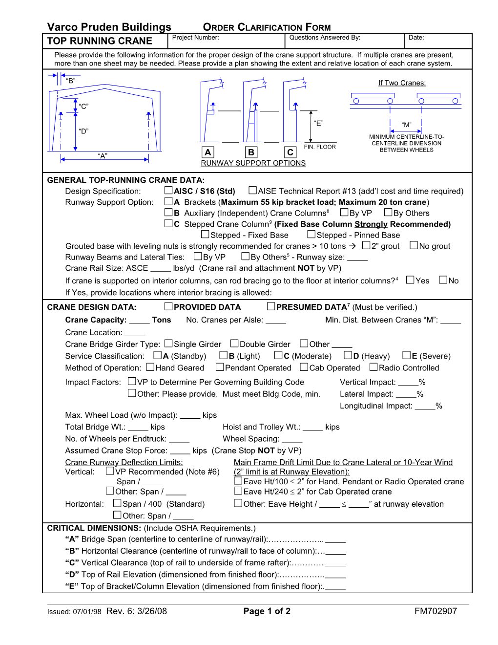 Crane Information - Top Running