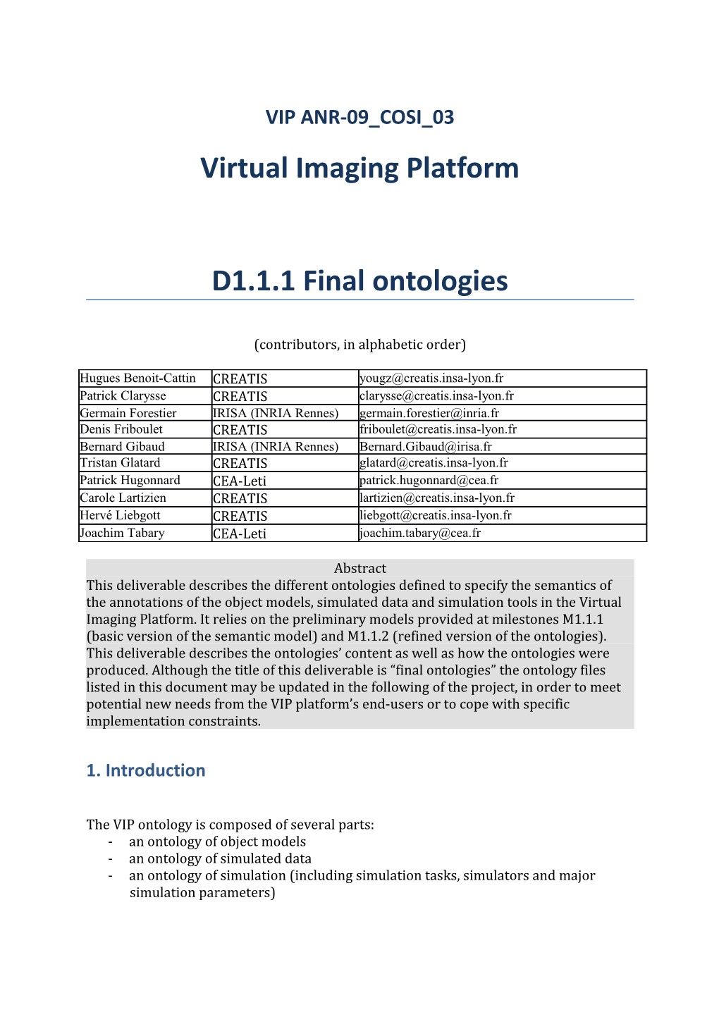 Virtual Imaging Platform