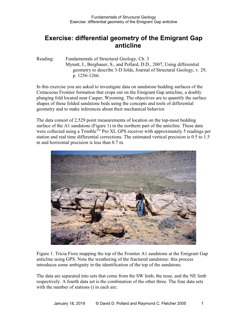 Exercise: Differential Geometry of the Emigrant Gap Anticline