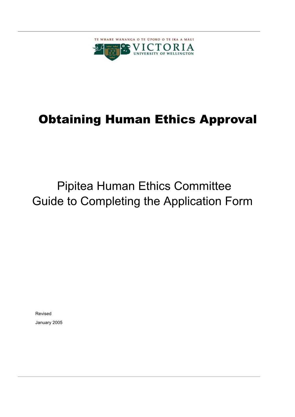 Obtaining Human Ethics Approval