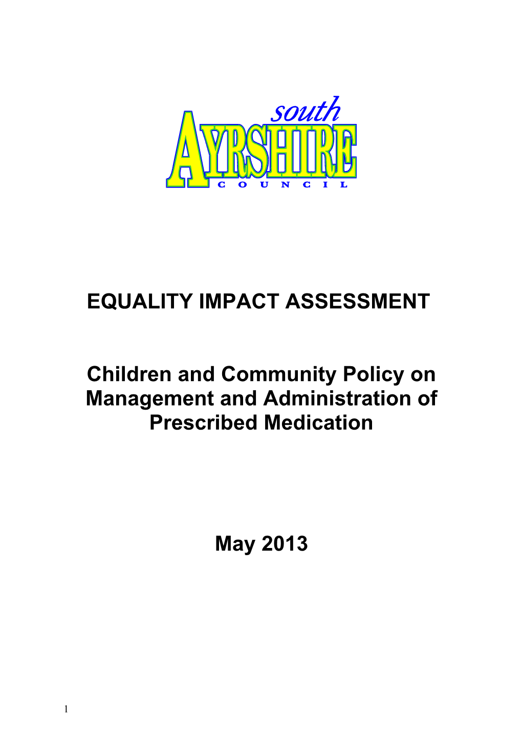 Children and Community Policy on Management and Administration of Prescribed Medication