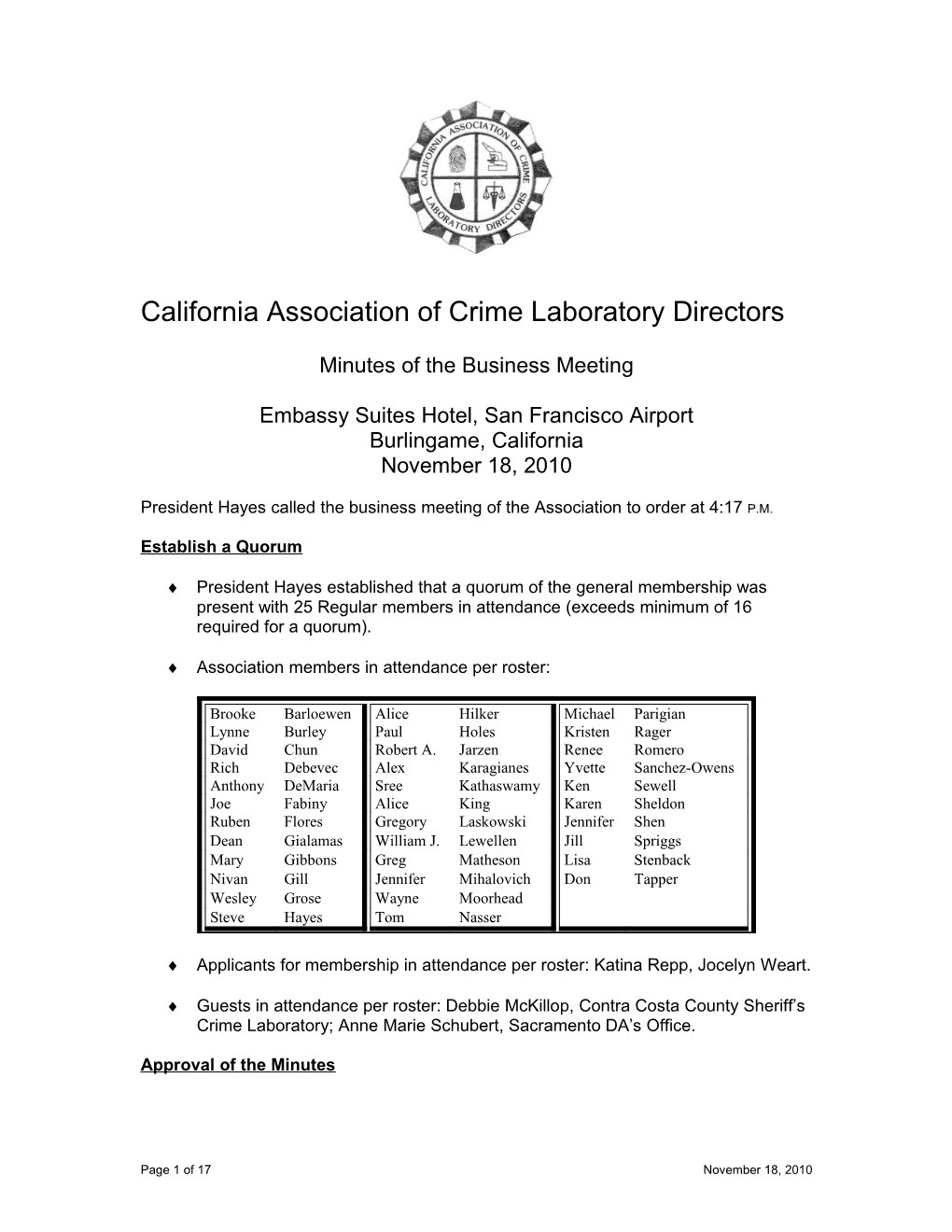 California Association of Crime Laboratory Directors