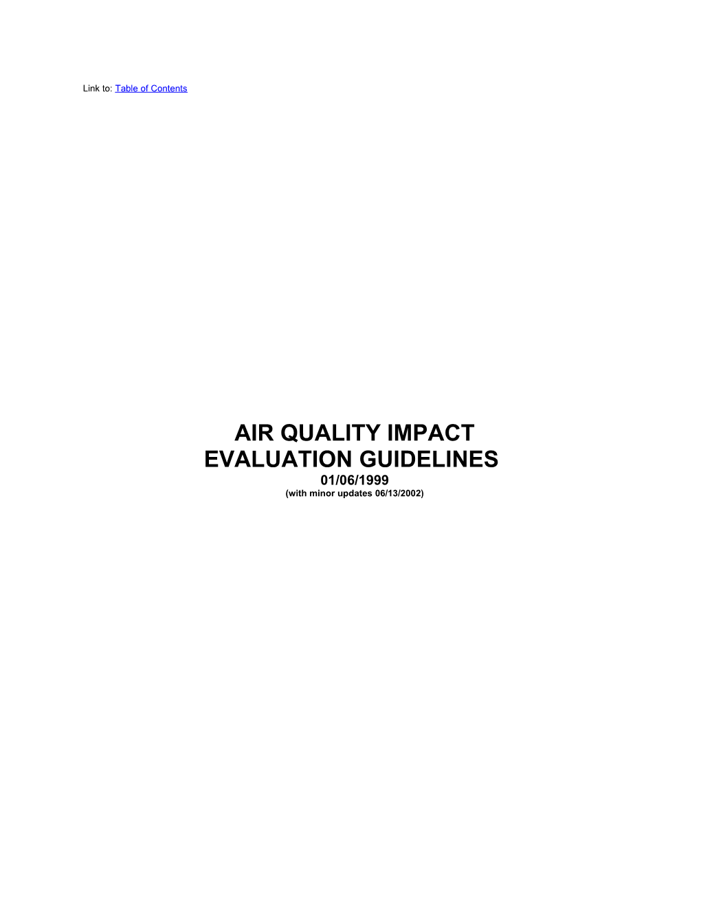 Air Quality Impact