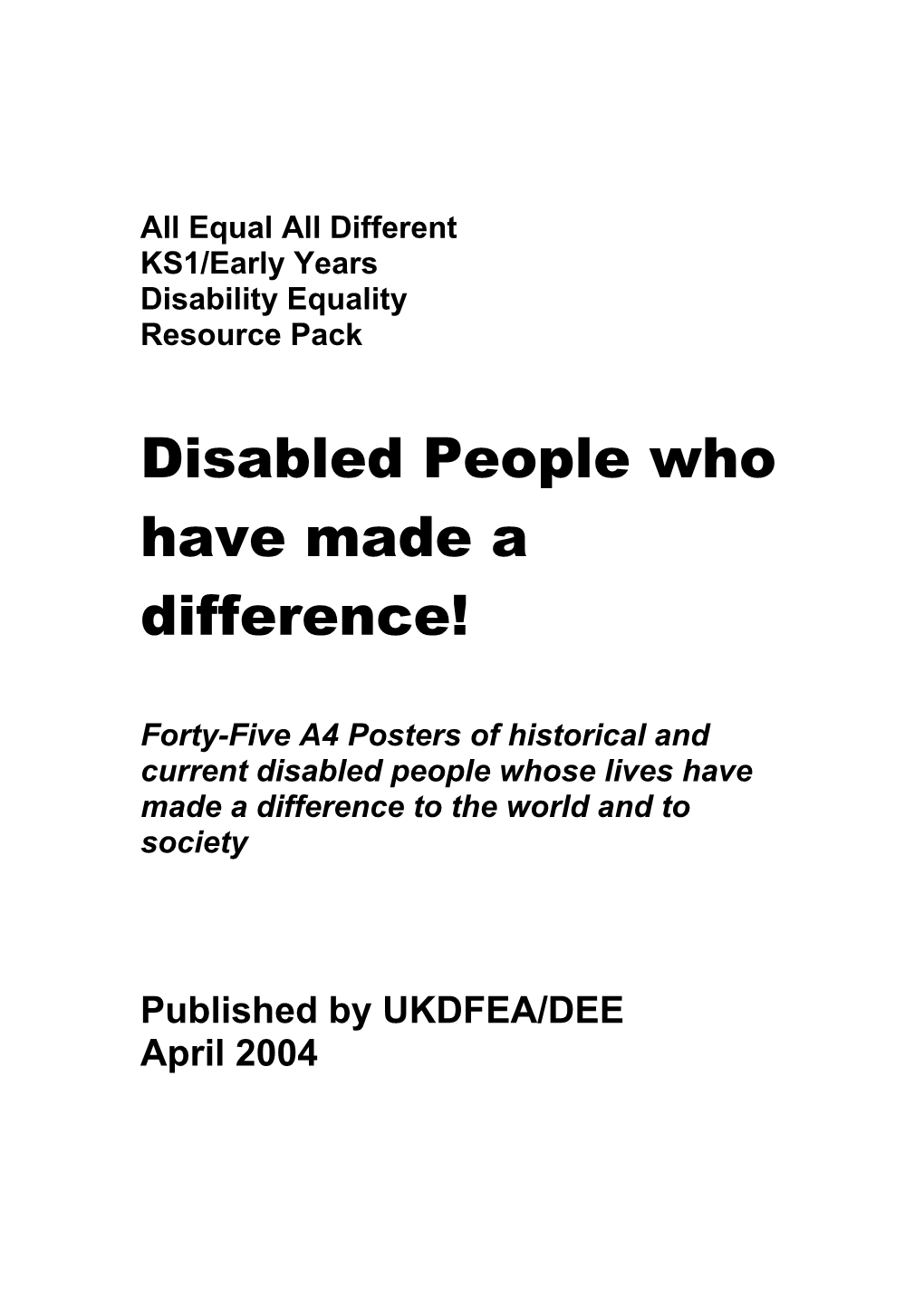 Disabled People Who Made a Difference