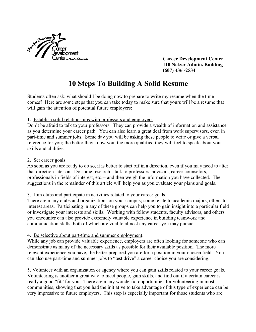 10 Steps to Building a Solid Resume