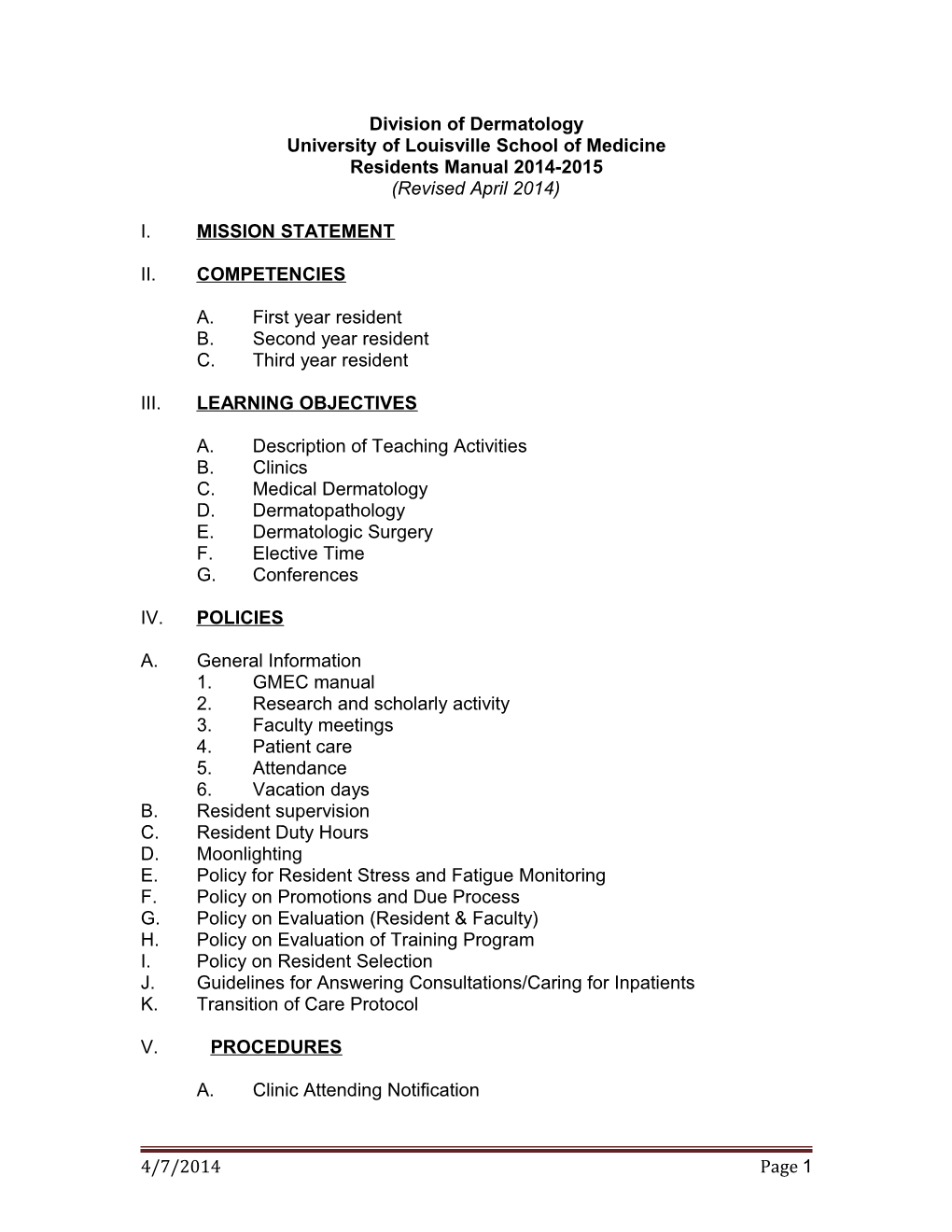 Division of Dermatology